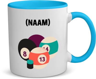 Akyol - biljart met eigen naam koffiemok - theemok - blauw - Biljart - biljarter - sport - 350 ML inhoud