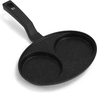 Dubbele Koekenpan - Omelet Pan Ei Pan - Ontbijt Maken - Anti-aanbaklaag - 223 x 196 cm - Zwart