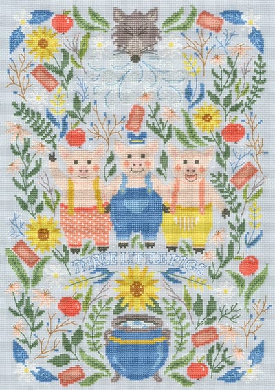Bothy Threads Vesna Skornsek Three Little Pigs borduren (pakket) XVS04