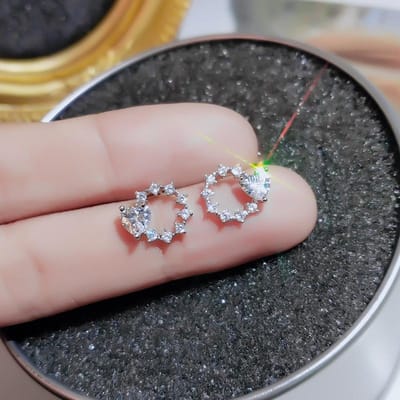Onregelmatige Oorbellen Nieuwe Trendy High-End Mode Oorbellen voor Vrouwen Sterling Zilver Kleine Verse Temperament Oorbellen gray
