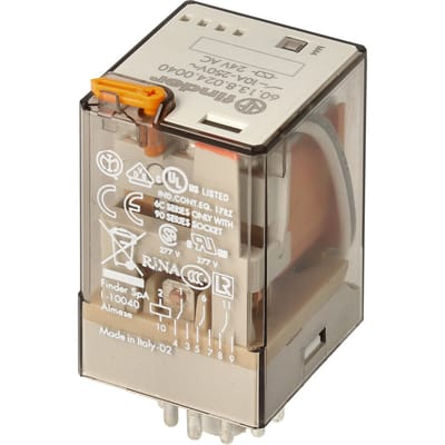 Finder 60.13.8.024.0040 Steekrelais 24 V/AC 10 A 3x wisselcontact 1 stuk(s)