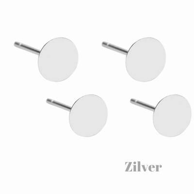4 Oorbel stekers- 8 mm-zilver -sieraden maken - Charme Bijoux