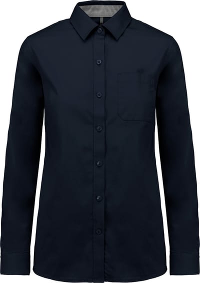 Kariban Damesoverhemd met lange mouwen van katoen Nevada K585 - Navy - L