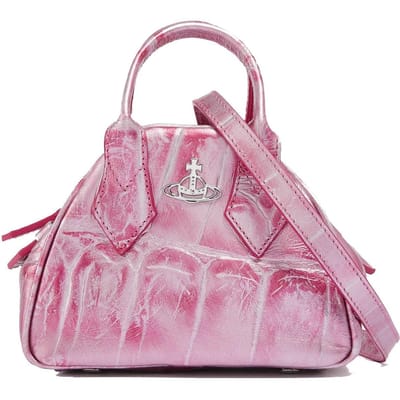 Vivienne Westwood Yasmine Krokodillenreliëf Leer Bowlingtas Dameshandtassen Roze 45030009UL0004HPFG401 Basic Set (Bag+Dust Bag) gray
