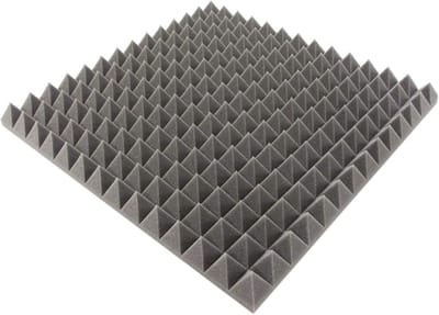 Piramideschuim Akoestisch - Geluidsisolatie Schuim - Ruimte Akoestiek Verbeteren - Vlamvertragend Materiaal - 49x49x5 cm - Antraciet