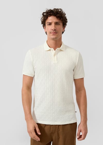 Polo jacquard met knoopsluiting en zijsplitten s.Oliver
