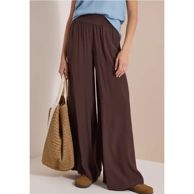 Broek met High Waist en Wide Leg pijpen in een Loose Fit pasvorm
