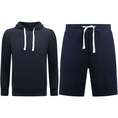 Hoodie Heren - Korte Broek Heren - SET- Donker Blauw