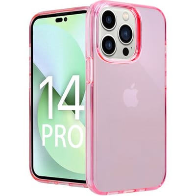 ShieldCase telefoonhoesje geschikt voor Apple iPhone 14 Pro TPU case - roze - Siliconen hoesje - Shockproof case hoesje - Backcover case