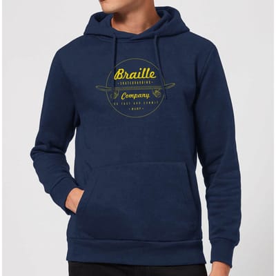 Limited Edition Braille Skate Company Hoodie - Navy - XXL