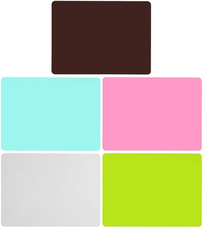 Dailygoods - kleurrijke siliconen matten - knutselmatten - flexibel en duurzaam - 5 stuks - kinderschildermatten - ideaal voor creativiteit - verschil...