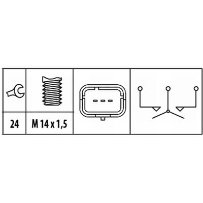 Achteruitrijschakelaar HELLA 6ZF 181 612-071