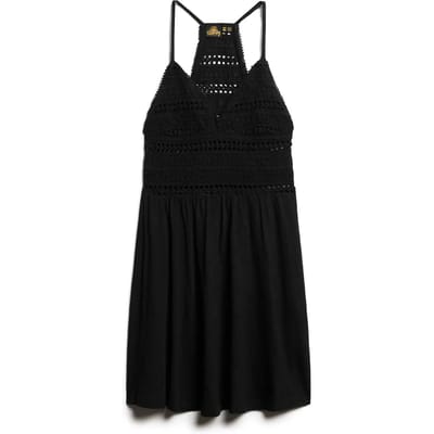 Superdry - Jersey min-jurk met kanten details - Dames - Jurken