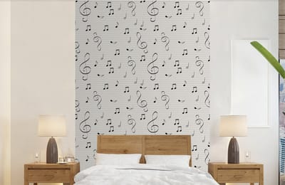 Behang - Fotobehang Bladmuziek - Patronen - Muziek - Breedte 140 cm x hoogte 220 cm