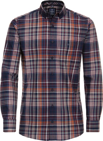 Redmond comfort fit overhemd - twill - rood geruit