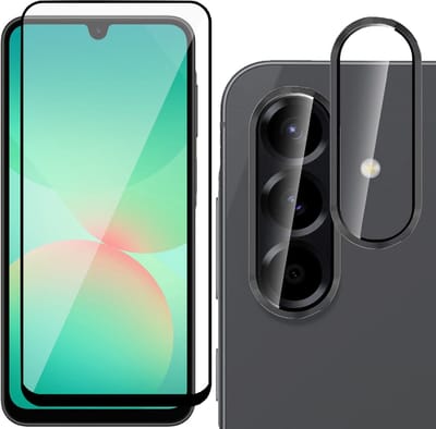 Screenprotector & Camera Protector geschikt voor Samsung Galaxy A17 5G / A26 - Volledig Dekkend Glas
