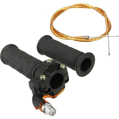 Motorfiets Gashendel Handvat met Draaigas Kabel Geschikt voor 47cc 49cc MINI MOTO Pit Dirt Bike zwart