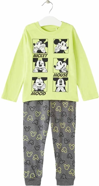 Mickey Mouse pyjama - maat 116 - Mickey Mouse pyama - geel met antraciet