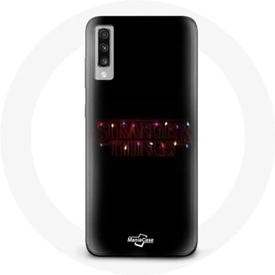 Coque - MANIACASE - Samsung Galaxy A50 - Stranger Things - Joyeux Noël - Souple Noir