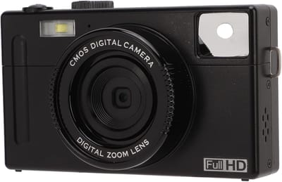 Digitale camera - Full HD 1080P 24MP vlogcamera met 16x digitale zoom, 3-inch LCD-scherm, oplaadbare batterij, schokbestendige compacte camera voor volwassenen
