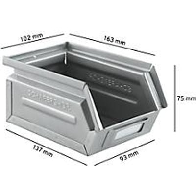 Schäfer Shop Select opbergbox met open voorkant, 0,9 l, 2,5 kg, L 163 x B 102 x H 75 mm, staal, gegalvaniseerd