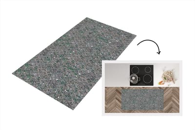 Keukenloper - Loper keuken - IJzer - Platen - Patroon - 120x60 cm - Keukenloper vinyl