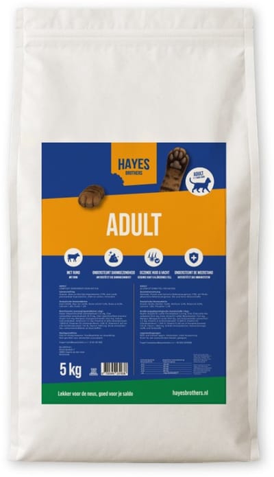 Hayes Brothers Adult Kattenvoer 5kg – Evenwichtig Droogvoer voor Volwassen Katten