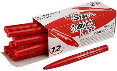 Bic Kleurstiften Visacolor Xl 3 Mm Rood 12 Stuks