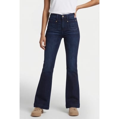 RAIZZED Sunrise Patchedon Pockets Jeans Dark Blue Stone Maat: W23L34 | Flared Jeans Outlet | Dames | Blauw