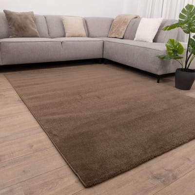Bruin Tapijt Effen Laagpolig Vloerkleed Koho Minimalist - 80x150cm- Modern - Woonkamer - Salon - Slaapkamer - Eetkamer