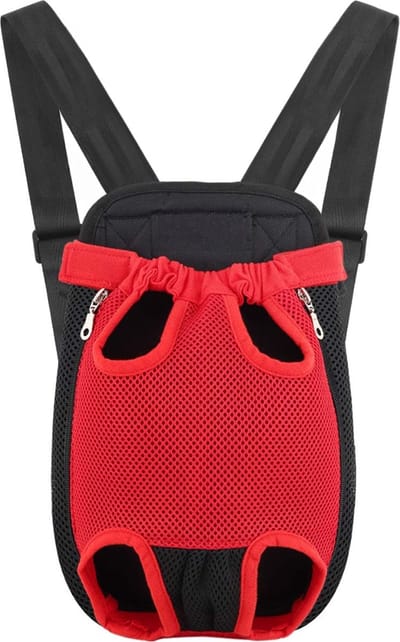 JAXY Draagtas Hond - Hondenrugzak - Hondendraagtas - Hondentas - Honden Draagtas - Draagzak Hond Tot 5.4 kg - Maat S - Rood