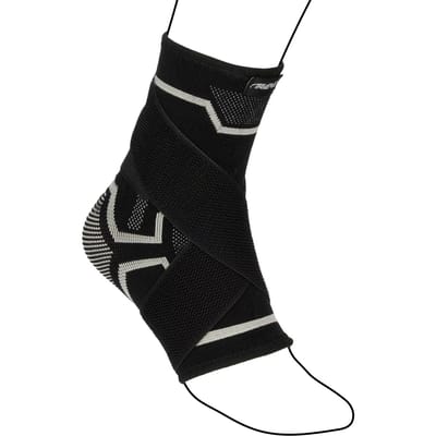 Avento Enkel Compressie Bandage - Zwart/Zilvergrijs - Maat S/M
