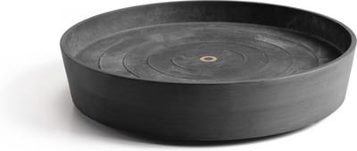 Ecopots Saucer Wheels - Dark Grey - Ø51 x H10,1 cm - Ronde donkergrijze onderschotel op wielen met waterreservoir