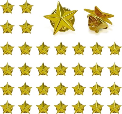 30 stuks gouden ster pin vrouwen shirt broche knoppen veiligheid broche knoppen 5 puntige metalen ster pin ster reversspeld onafhankelijkheid dag kostuum decoraties voor vrouwen en mannen