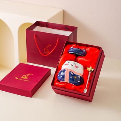 Keramische Beker Nieuwjaarscadeau Souvenir Winkelopening Cadeau Cadeau Werknemer Cadeauverpakking 401-500ml