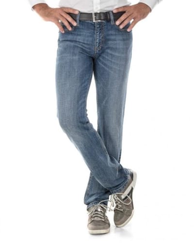 Alberto - Heren Jeans - Mannen - W46 X L34 - Blauw - Katoen - 8939-1896-PipeL
