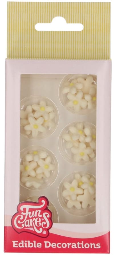 FunCakes Fondant Decoraties Chrysant Wit Geel set/30
