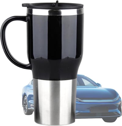 Verwarmde reismok - Auto waterkoker - Drankjes warm houden - Handvat ontwerp - 450 ml - Zwart