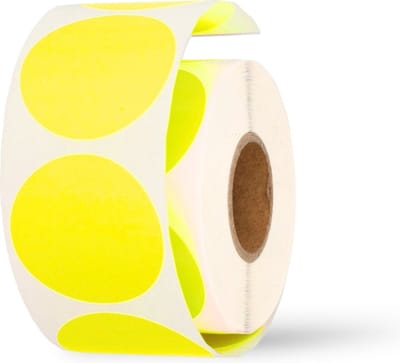 Stickers - Fluor Geel - O25 mm - (1000 STUKS) - Blanco - Sluitstickers - Sluitzegels - Etiketten - Stickers - Fel Geel
