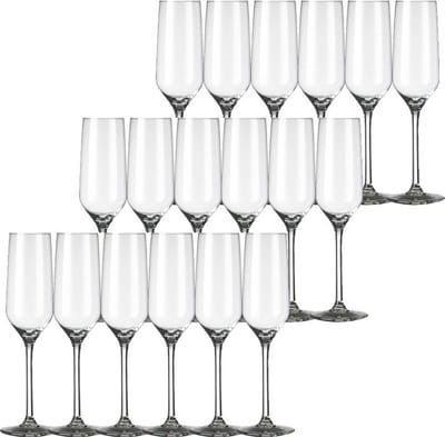 Royal Leerdam Champagneglazen/flutes Carre - 24x stuks - 220 ml - Champagne drinken - Champagneglazen van glas
