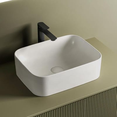 Opbouwwastafel Keramiek - Wastafel Gastentoilet - Badkamer Inrichting - Krasbestendig Mat Oppervlak - 505 x 38 x 15 cm