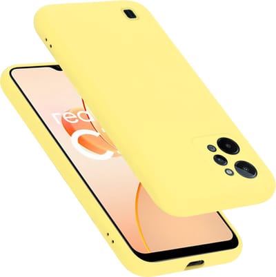 Cadorabo Hoesje geschikt voor Realme C31 in LIQUID GEEL - Beschermhoes gemaakt van flexibel TPU silicone Case Cover