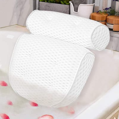 Badkussen Home Spa Badkussen met zuignappen Extra zacht Voor Nek en Rug Kussen voor in Bad Antislip