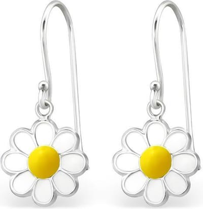 Amanto Kids Oorbellen Chi - Meisjes - 925 Zilver - Epoxy - Bloem - 10 x 20 mm