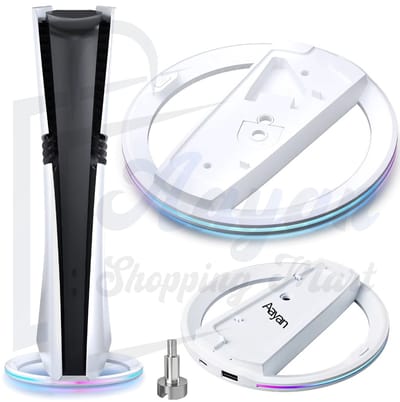 PS5 Standaard met LED – Verticale Stand voor PS5, PS5 Slim & PS5 Pro – Koeling & USB Poort – ps5 stand verticaal – ps5 – ps5 stand – ps5 pro – ps5 koeling stand – Stabiele Console Houder – gaming setup accessoires – wit – 87672