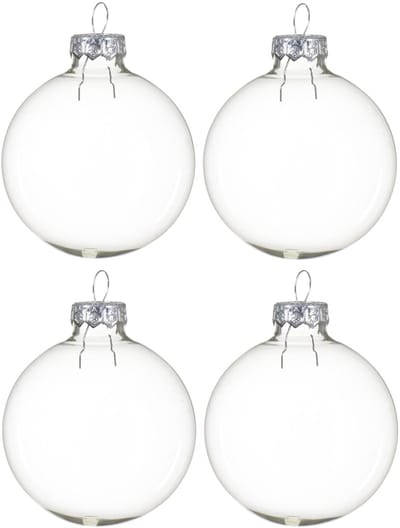 Decoris kerstballen - 8x st - transparant - D7 cm - glas - kerstversiering