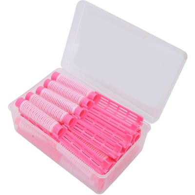 20 stuks Haar Permanent Staven Pluizige Permanent Staven Haarroller Kruller Kappersgereedschap Kit Pinkish white