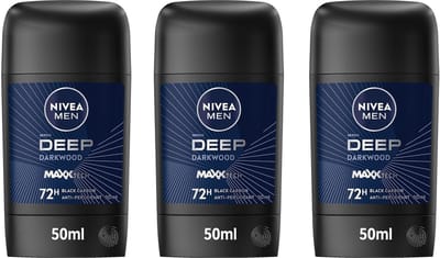 Nivea Deo Stick - Deep Black Carbon - Dark Wood - Voordeelverpakking 3 x 50 ml
