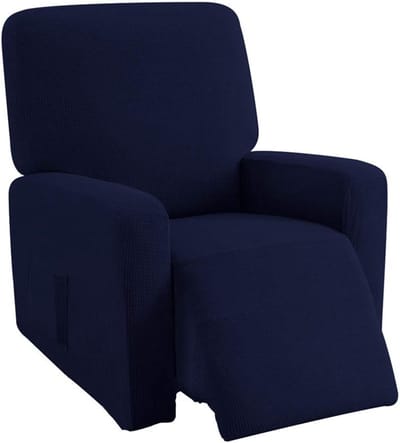 Jacquard Stoelhoes voor Relaxfauteuil, Rekbare Fauteuilhoezen, Compleet en Elastisch voor TV Relaxstoelen (Donkerblauw)