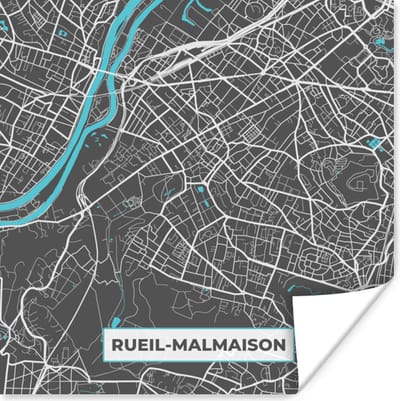 Poster Stadskaart – Frankrijk – Kaart – Rueil-Mamaison – Plattegrond - 100x100 cm XXL